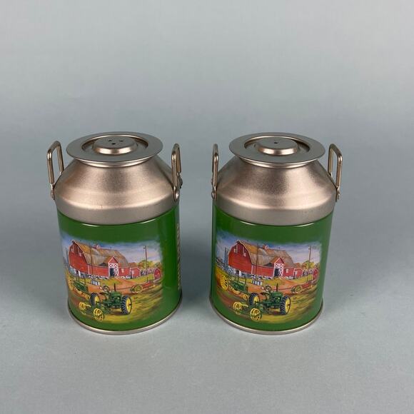Vintage John Deere Milk Can Salt and Pepper Shaker Set - Picture 1 of 5
